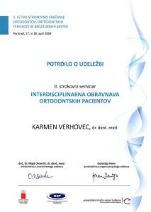 2009.04.17.-18. | Interdisciplinarna obravnava ortodontskih pacientov