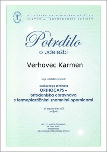 2009.09.26. | ORTHOCAPS - ortodontska obravnava s termoplastičnimi snemnimi opornicami